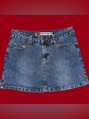 Vintage 90s Y2K One Tuff Babe (OTB) Denim Stretch Mini Skirt Women’s Size 3/4